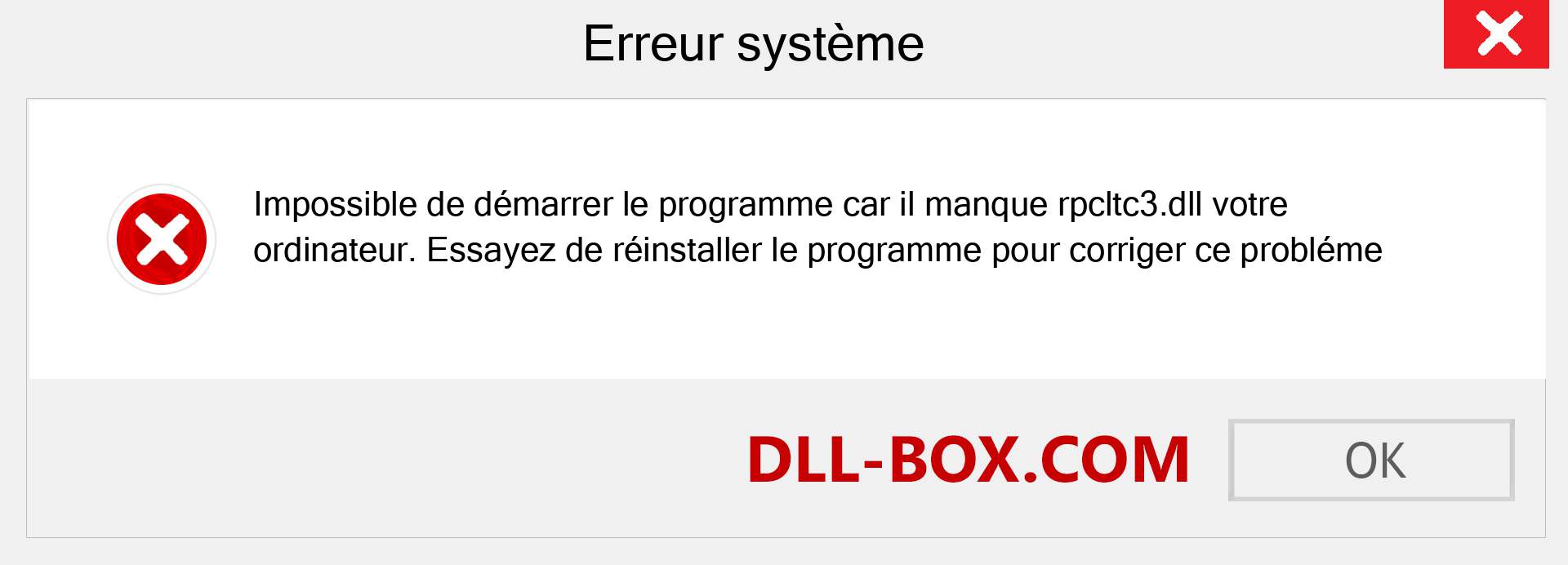 Le fichier rpcltc3.dll est manquant ?. Télécharger pour Windows 7, 8, 10 - Correction de l'erreur manquante rpcltc3 dll sur Windows, photos, images